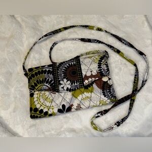 Vera Bradley Cocoa Moss Tri-fold Clutch / Cross Body W/Removable Strap